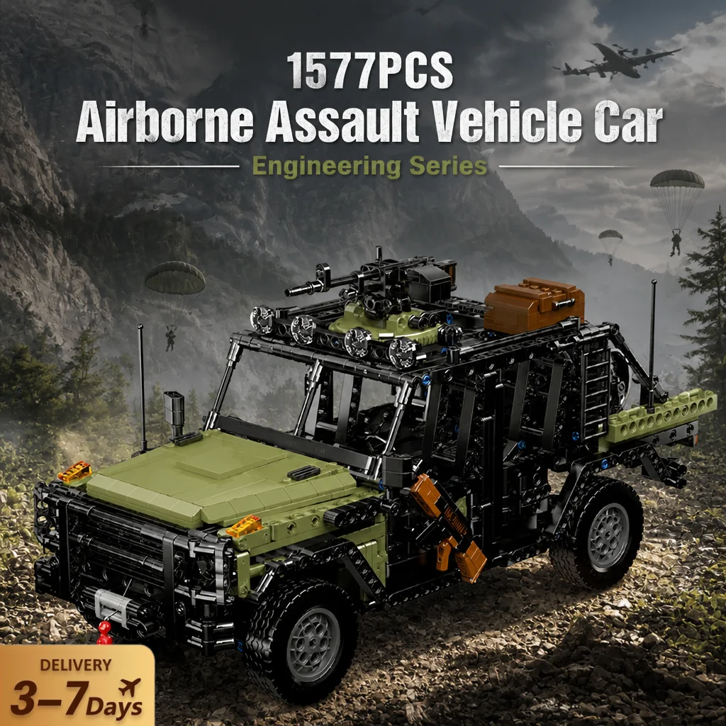 Klemmbausteine MOULD KING Technisches Spezial-Angriffsfahrzeug Baukasten Ferngesteuerter Militär-Geländewagen Montagemodell Bausteine Kreatives Spielzeug Geschenke für Erwachsene 1577 Teile