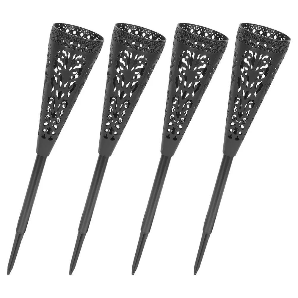 

4Pcs Grave Vase Cemetery Hollow Design Weather Resistant Plastic Flower Holder for Outdoors Memorial Tombstone Decoration