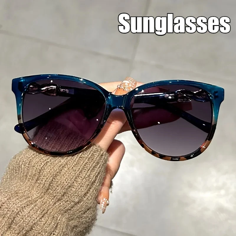 Women's Fashion Large Frame Outdoor Sunscreen Sunglasses Personalized Women's Cat Eye Sunglasses Retro Butterfly Sunglasses
