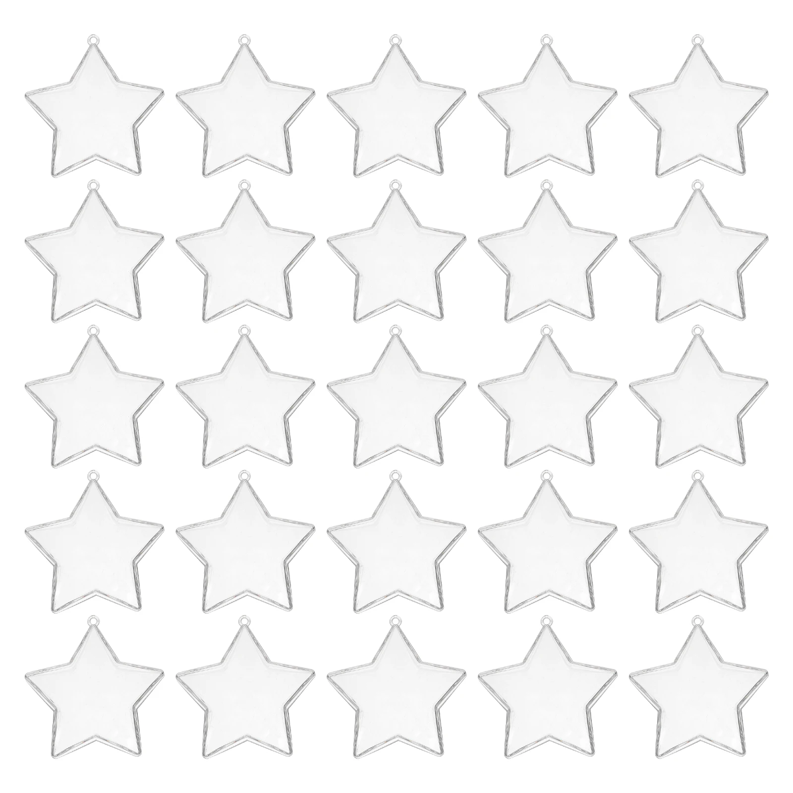 

25Pcs Clear Star Candy Boxes Plastic Hanging Ornament Fillable Party Favors Christmas Tree Decoration Transparent Treat