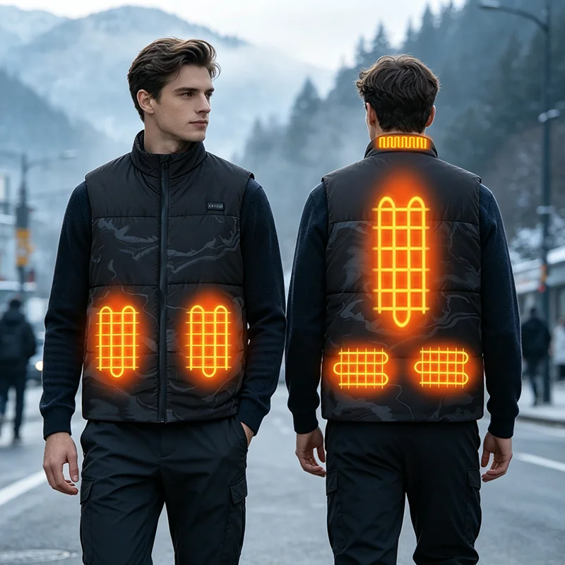 Men Women Winter Thermal Electric Heated Gilet Relaxed Fit Sleeveless Waistcoat Warm Heating Vest For Outdoor SportsCasual Daily