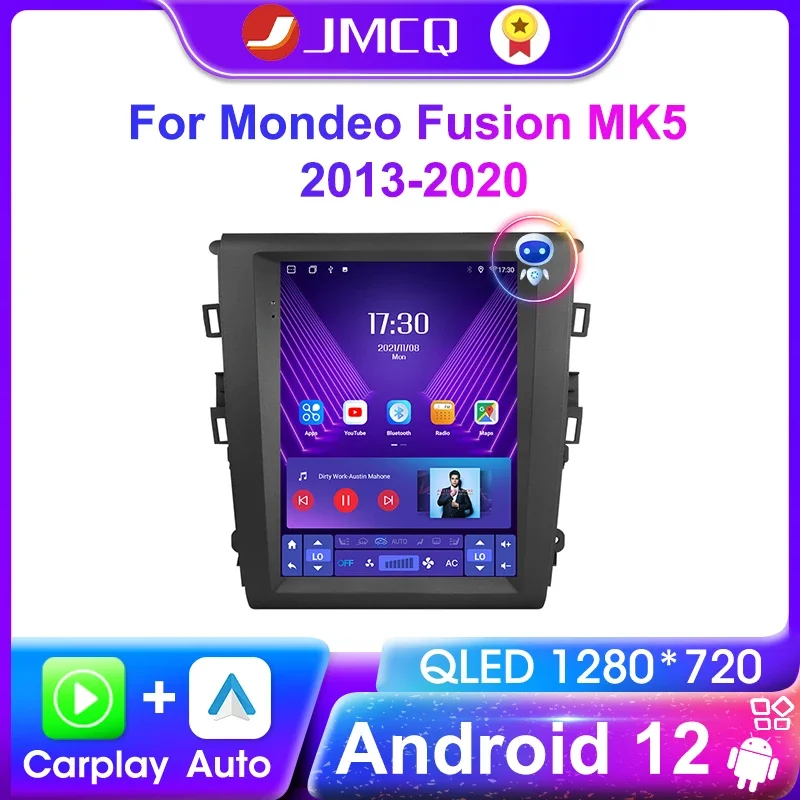 JMCQ Android 12.0 Autoradio Lettore Video Multimediale Per Mondeo Fusion MK5 2013-2020 Carplay Schermo Verticale Navigatore Stereo