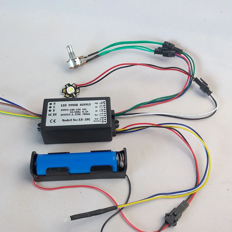 Imagem -03 - Projector de Driver Recarregável para Microscópio Luz Led 3w Fonte de Alimentação Escurecendo Embutida