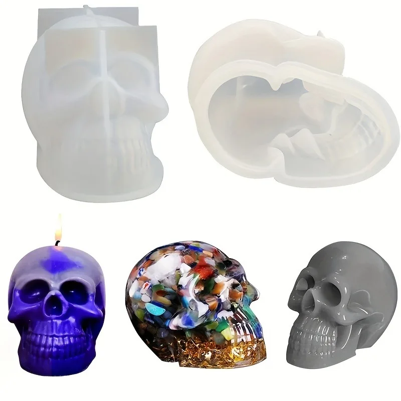 1pc 3D Skeleton Candle Silicone Mold - Halloween and Easter Candle Making, Handmade Soap, Gypsum Mold - Home Decoration