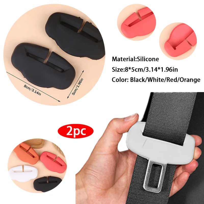 2 szt. Miękkie silikonowe etui antykolizyjne Uniwersalna osłona ochronna klamry pasa bezpieczeństwa Pokrowiec na klamrę pasa bezpieczeństwa samochodowego