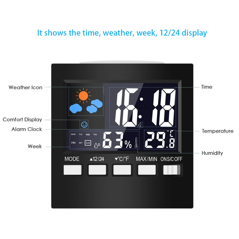 Digital Household Thermometer Hygrometer Air Temperature Humidity Tester Meter Gauge