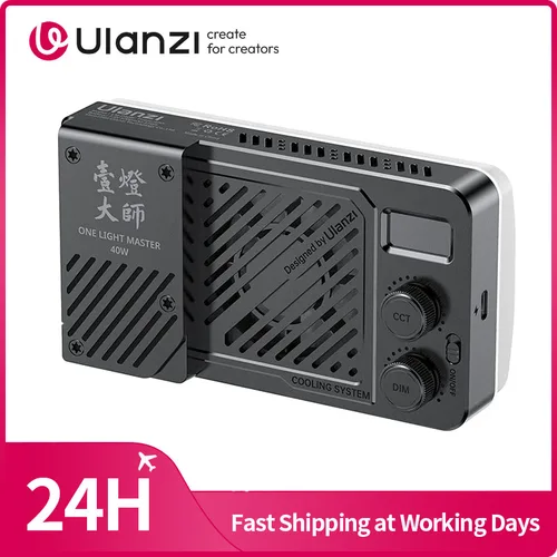 Ulanzi P40 RGB / P40 Bi 40W Luz de vídeo Luz de relleno portátil con ventilador de refrigeración para fotografía Vlog en vivo