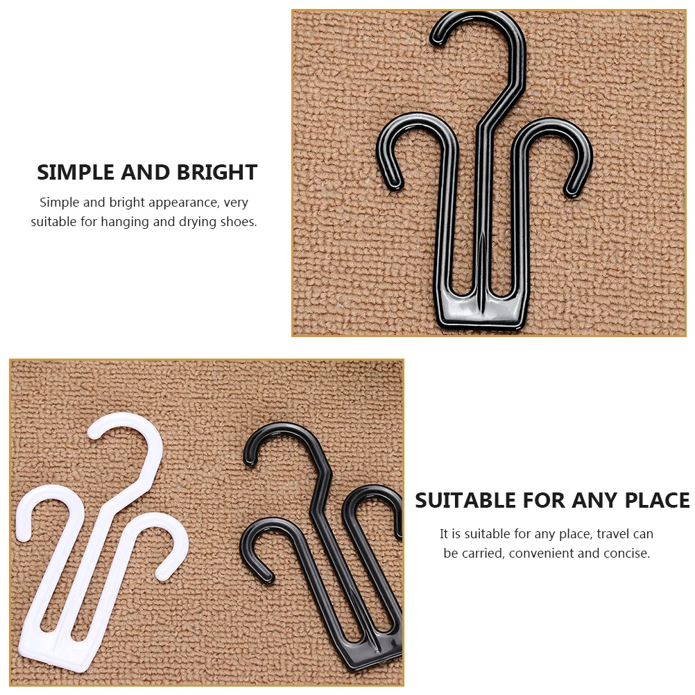 

24 Pcs Black 4103 Thickened Plastic Hooks Shoe Drying Rack Hanger Slippers Organizer Portable Shoes Hanging Shelf Storage