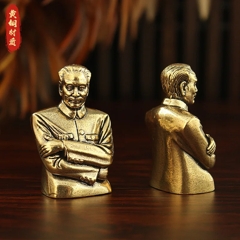 Brass Enlai bust statue, a decorative piece featuring the image of Premier Zhou, a great leader, in a vintage style, suitab