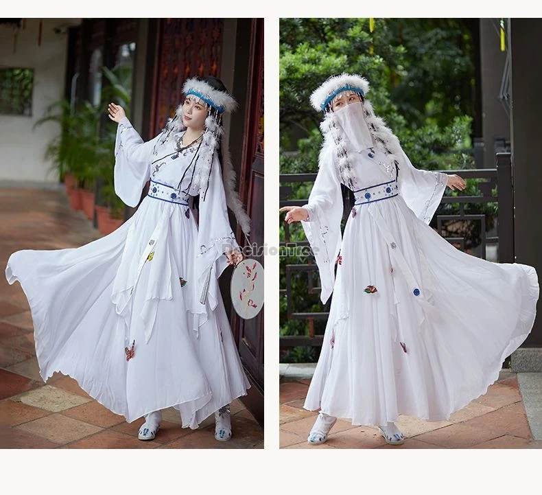 2024 famoso personaje de televisión chino belleza clásica baile hanfu Hada mariposa hui étnico hanfu vestido popular cosplay disfraz