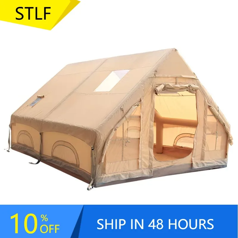 

2025 Luxury 12 Square Meter Outdoor Camping Inflatable Tent Portable Folding Oxford Cabin Rain Gear Waterproof For