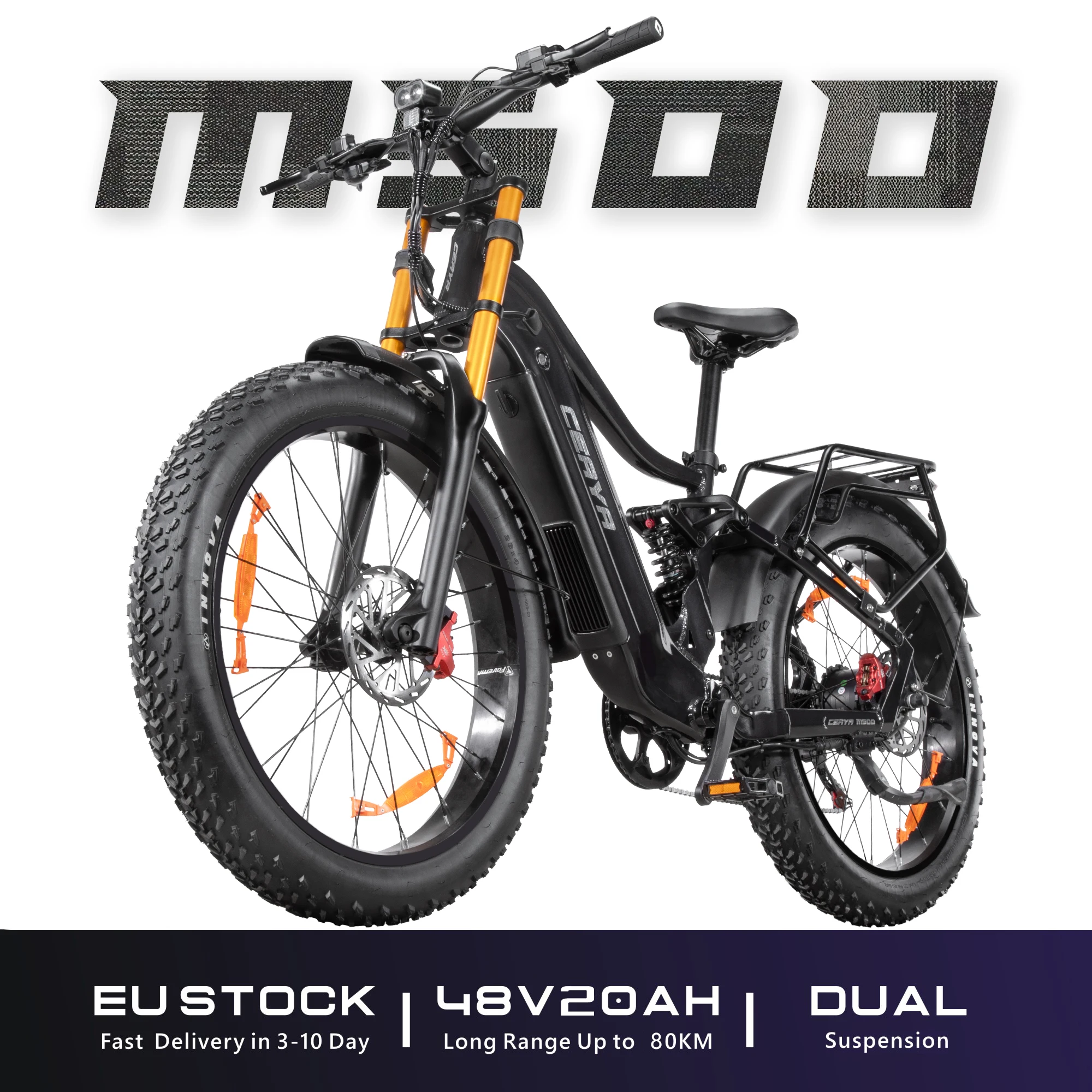 Drehmomentsensor Elektrofahrrad 48V 20AH LG Batterie Elektrofahrrad Hydraulische Bremsen, DNM DNM Hinterer Stoßdämpfer EBIKE Elektro-Mountainbike für Erwachsene Vorder- und Rücklichter + Bremslicht