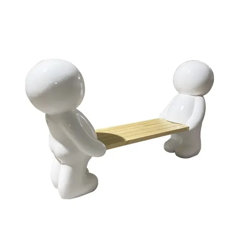 Cartoon Fiberglass Modern Bench Outdoor Recreation Seat for School Hotel Park