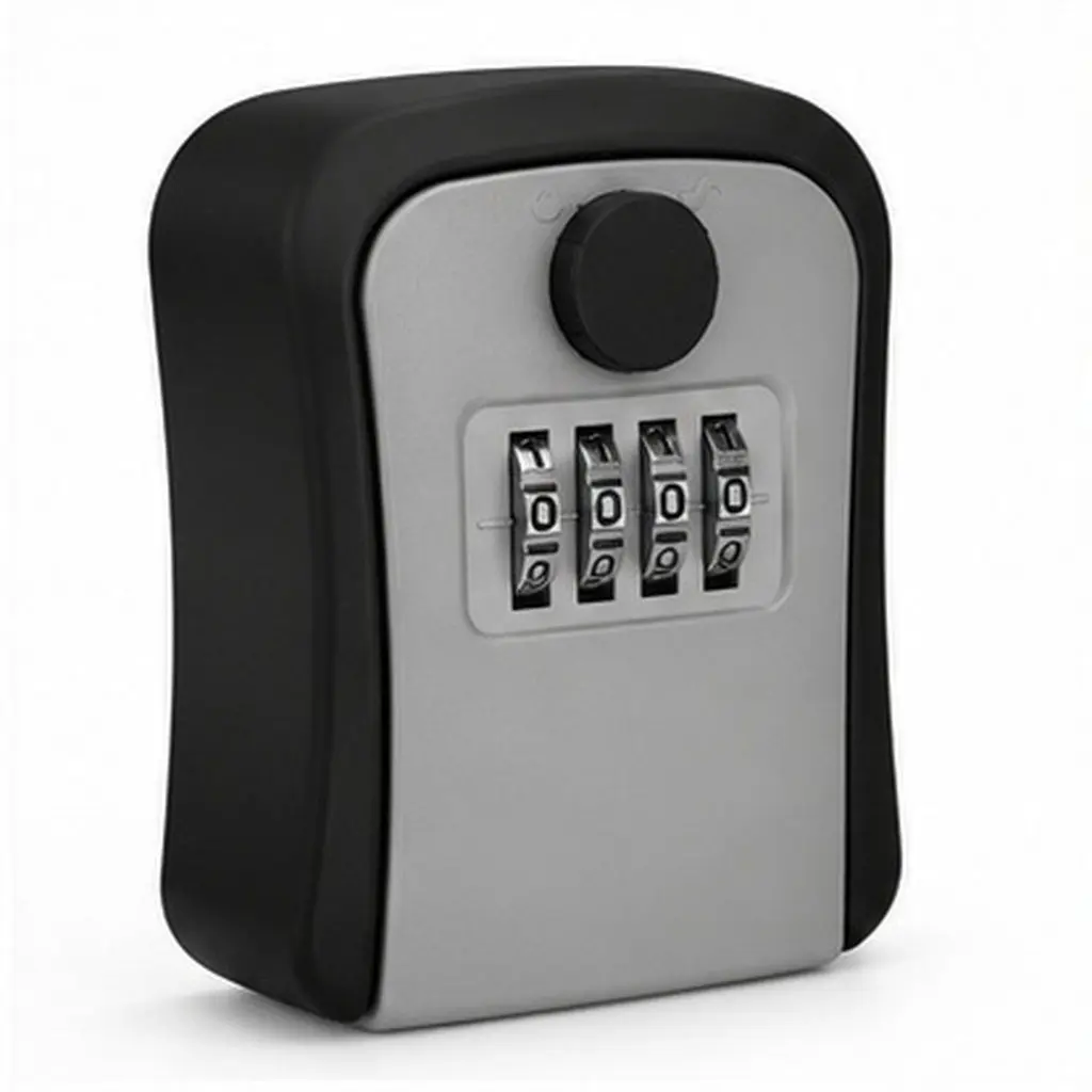 ABS Key Lock Box Wall Mount with 4-Digit Combination Security Safe for Keys Spare Keys Storage