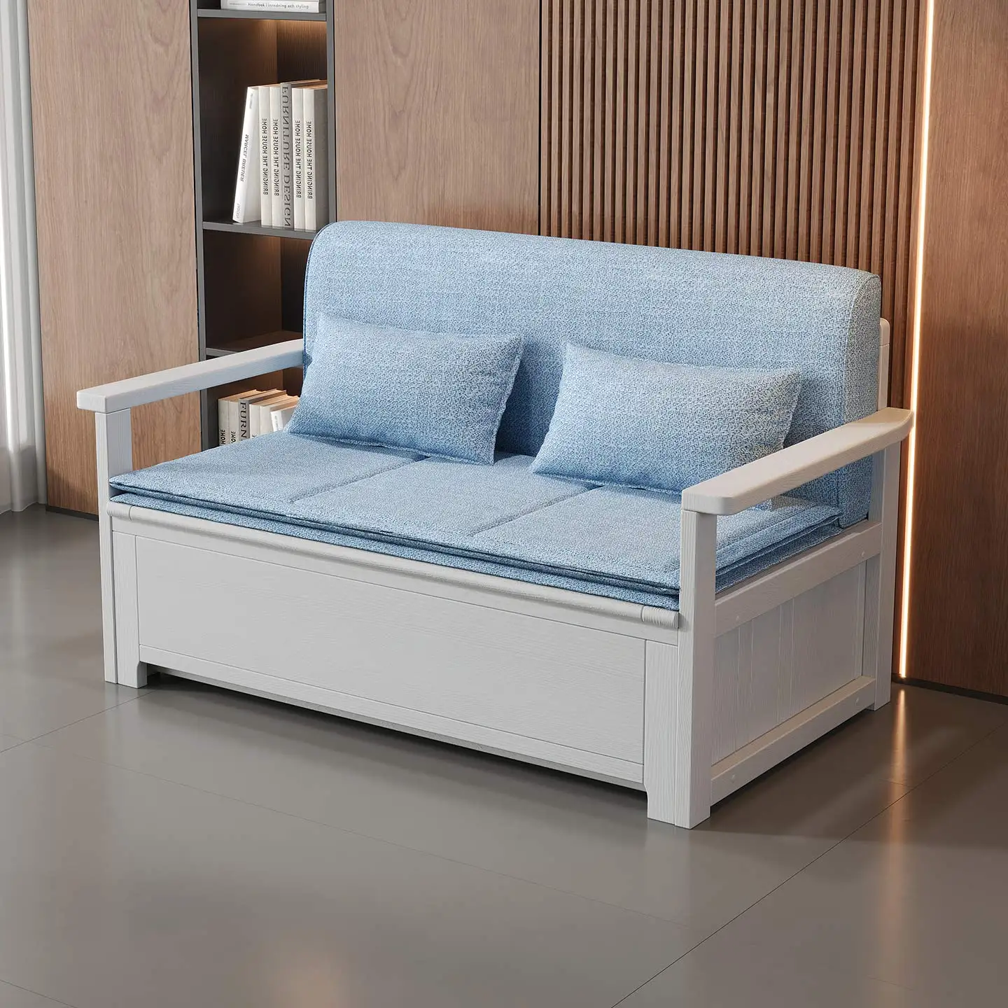 LH folding sofa bed solid wood single one dual-purpose multi-function for long-term sleep