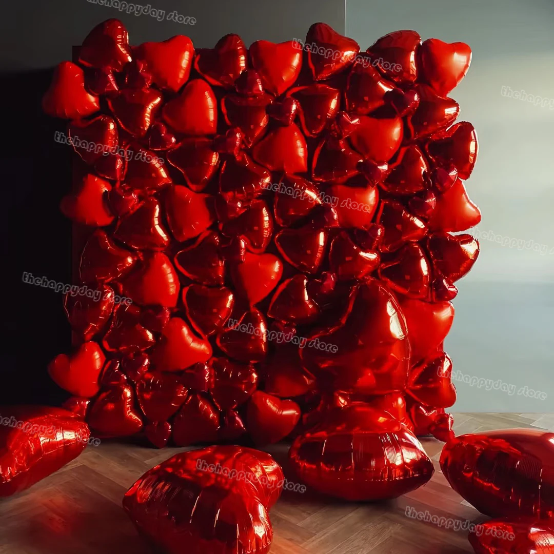 50–10 Stück Herz-Folienballons, 25,4 cm, Gold, Rot, Rosa, Liebesherz-Ballon für Geburtstag, Valentinstag, Hochzeit, Party-Dekorationen – Detail 38