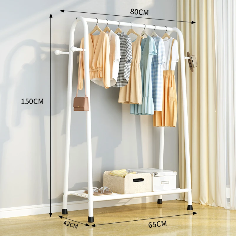 

Drying Heavy Duty Clothes Rack Storage White Clothes Hanger Floor Stand Space Saver Balcony Porte Manteau Nordic Furniture