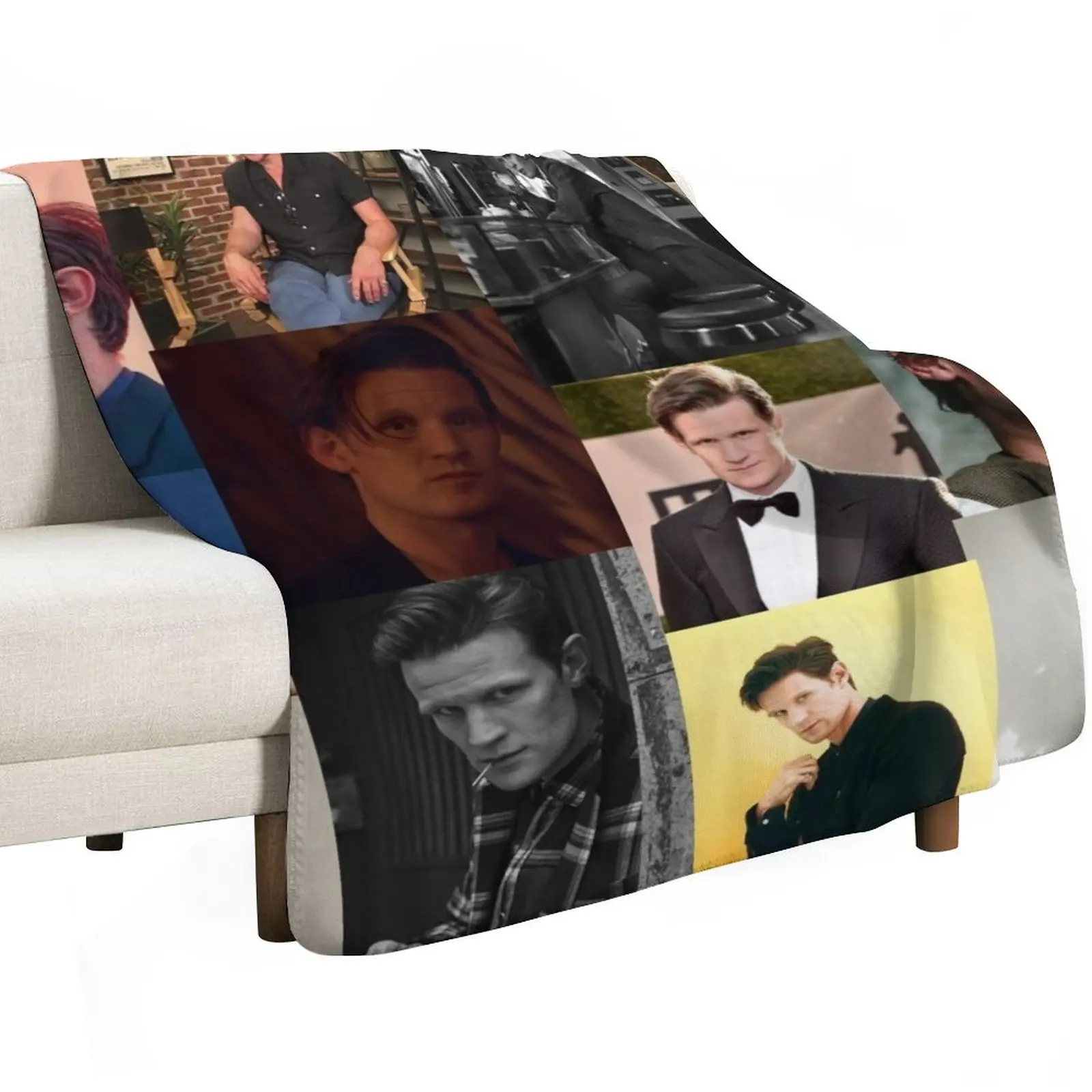 Matt Smith picture collage Throw Blanket Bed warm winter Cute Bed linens Large Decorative Sofa Blankets