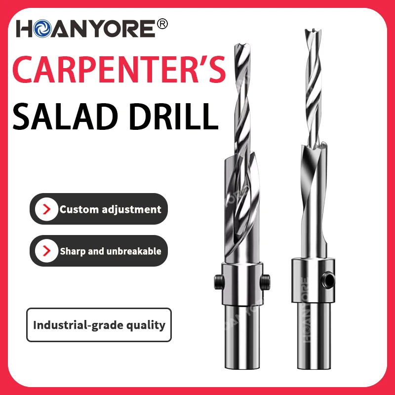 

Woodworking countersunk salad drill, high-speed steel flat bottom drill, second step step, mother and child drill, wood drilling