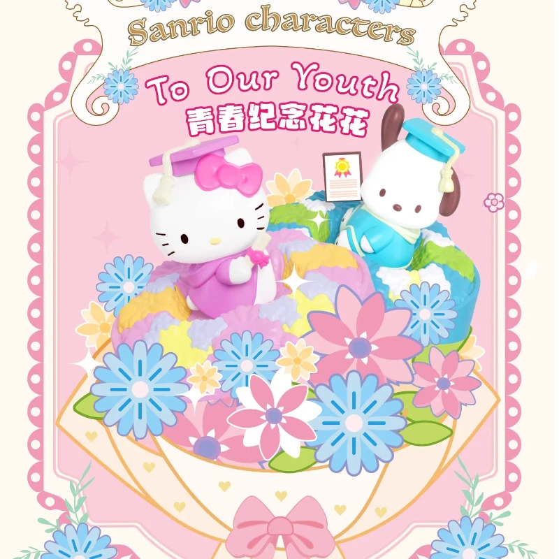 

Сувенирная цветочная коробка-сюрприз Sanrio Family Youth: Hello Kitty, Pochacco, Pudding Dog – трендовая игрушка, подарок на день рождения для детей