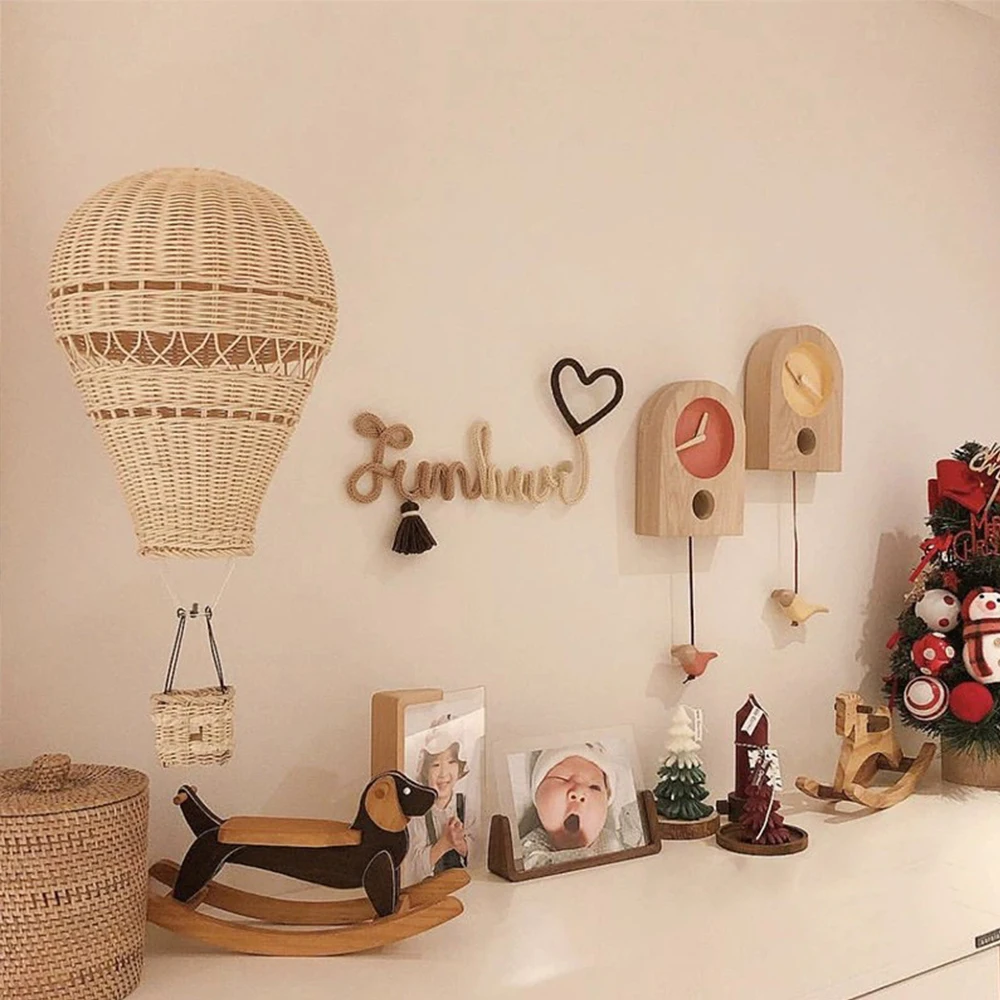 Rattan Hot Air Balloon Decor Durable Woven Hand-woven Rattan Hot Air Balloon for Home Decor Kids Room Decoration Rattan Nursery