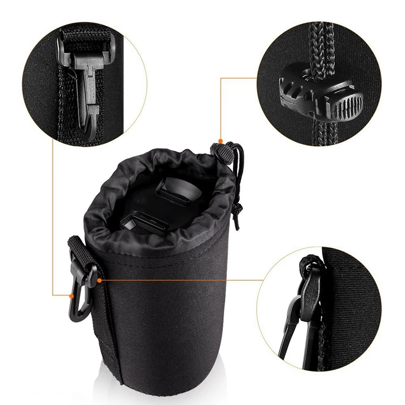 4PCS Camera Case Lens Pouch Set Lens Case Small Medium Large And Extra Large For DSLR Camera Lens Bag Pouch Shockproof