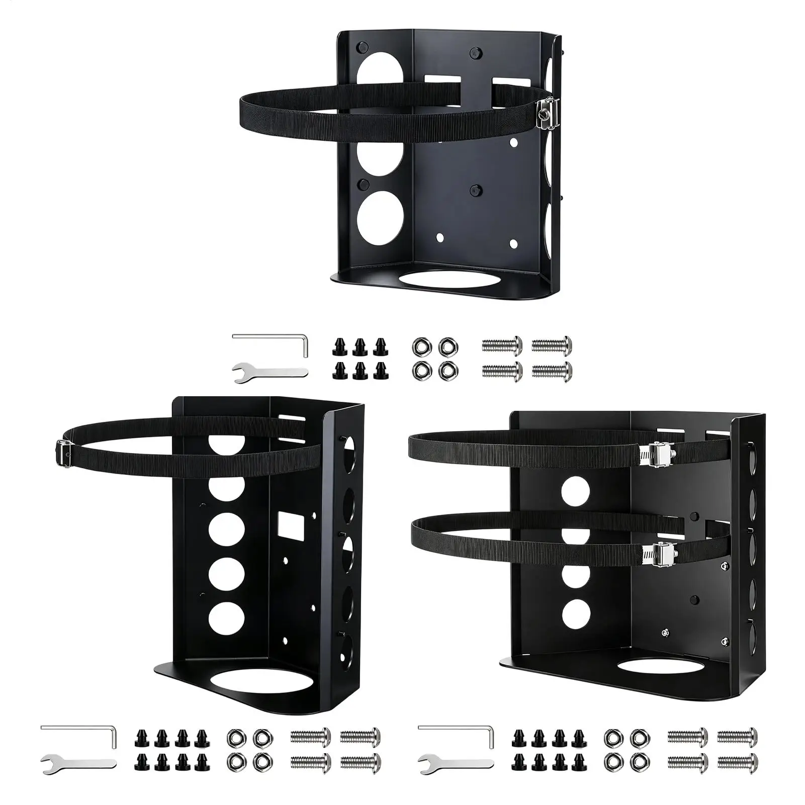 RV Propane Tank Holder Heavy Duty Cylinder Bracket With Locking Strap Propane Tank Mounting Bracket For Outdoor Car Truck RV