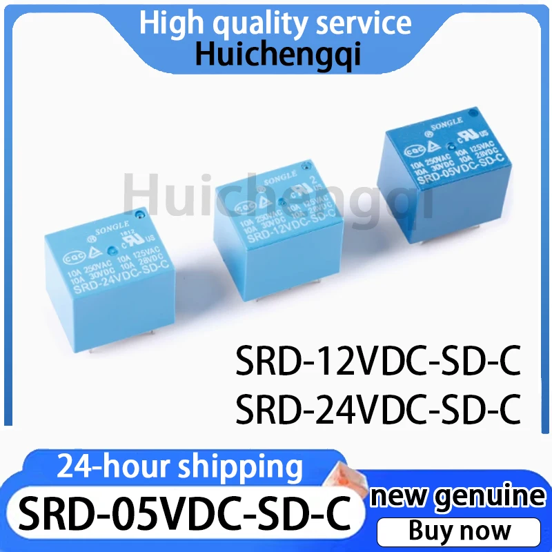 10PCS Original Genuine Relay SRD-05V/12V/24VDC-SD-C 5-pin One Set Conversion