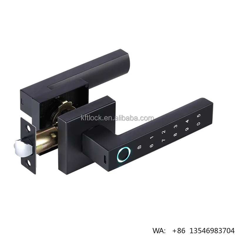 Digital Electric Password Finger-print Smart Lever Door Handle Lock for the Bedroom Entrance