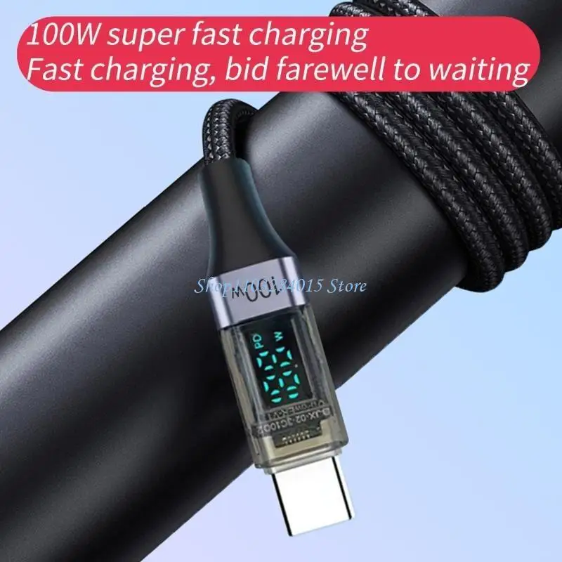 R6FF 480Mbps Data LED LED Exibir USB C TO USB C 100WPD CARGULO RÁPIDO TIPO C DADOS PARA DESTICUITOS Eletrônicos