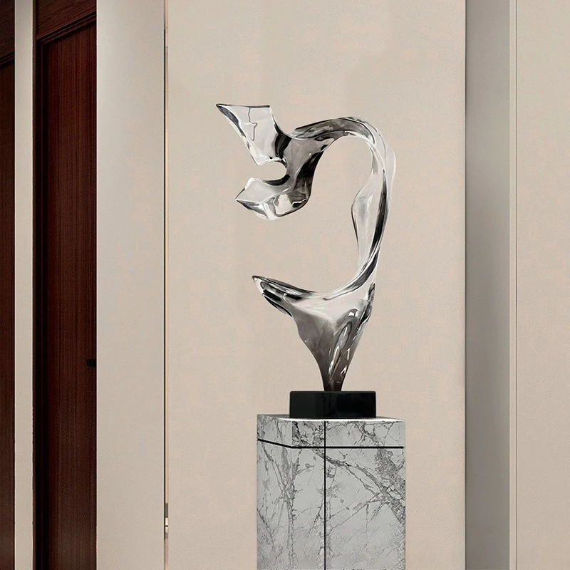 Sales office, staircase hotel lobby abstract transparent resin sculpture, entrance living room TV cabinet ornament