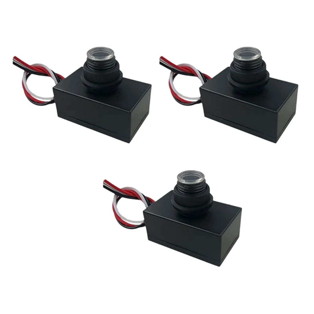 3 Pack Light Activated Control Switch for Outdoor Waterproof Lighting Systems Ambient Light Responsive 110V to 240V 50Hz to 60Hz
