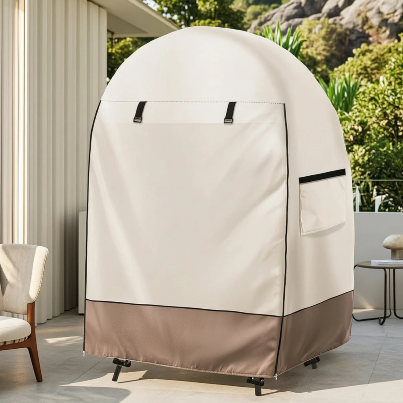 Egg Chair Cover with Zipper Heavy-Duty Patio Egg Chair Cover Windproof Dustproof for Garden, Balcony