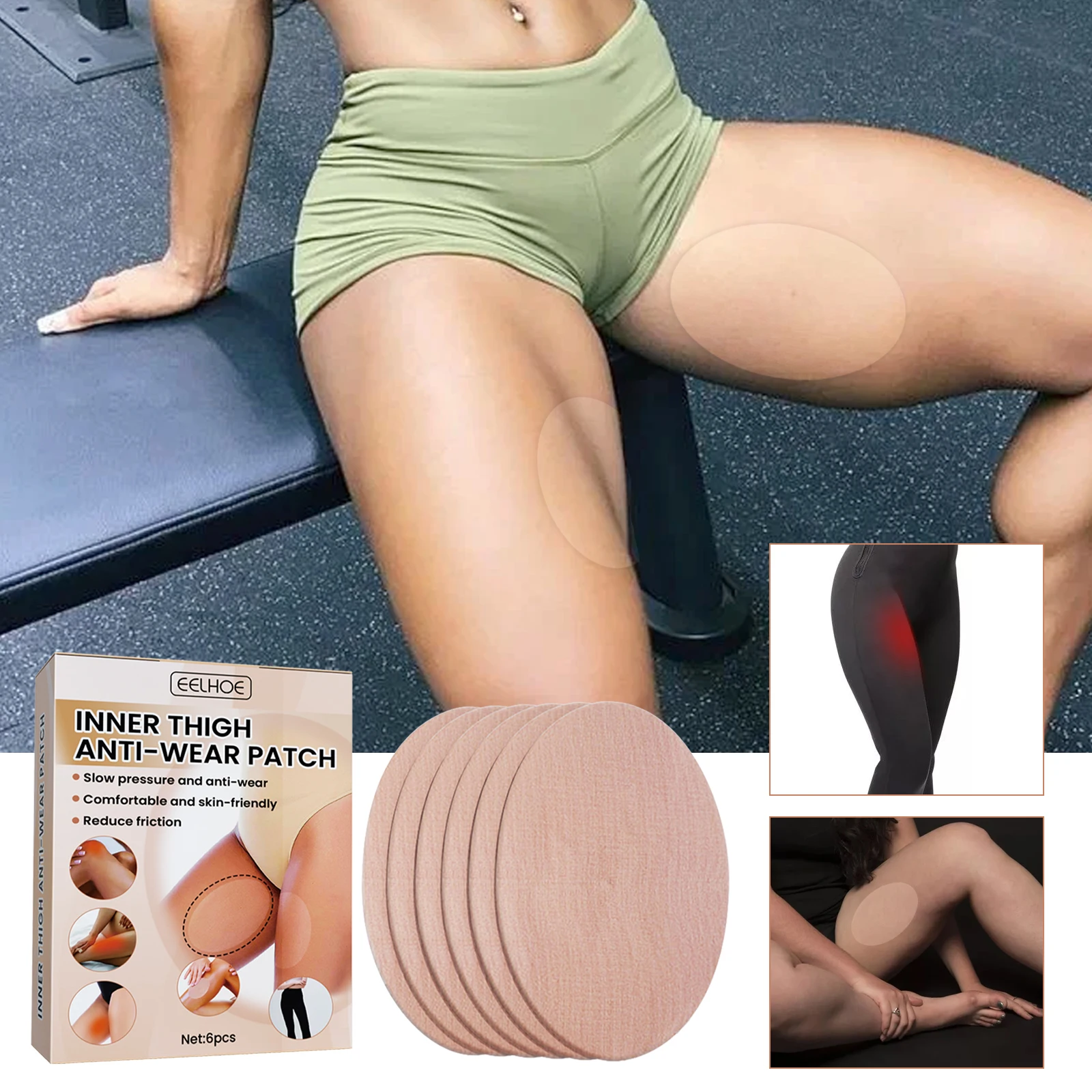 

Eelhoe Thigh Anti Wear Patch Invisible Non Marking Anti Friction High Elasticity Protection For Inner Thigh Lower Leg Sticker