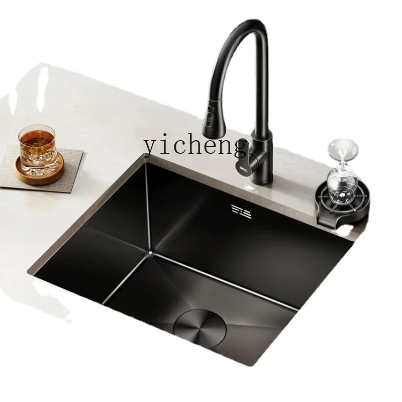 Xl Black Nano Sink Single Sink Kitchen Counter Mini Bar Washing Basin