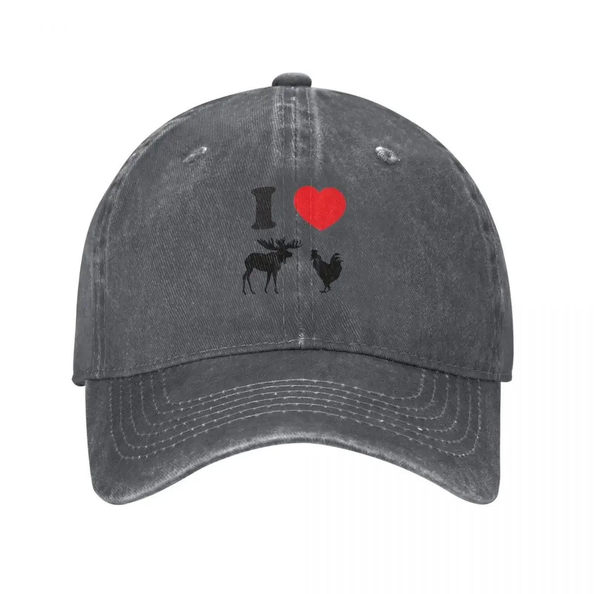 I Heart Moose Cock Baseball Cap Brand Man cap Sports Cap New In The Hat Man Women's