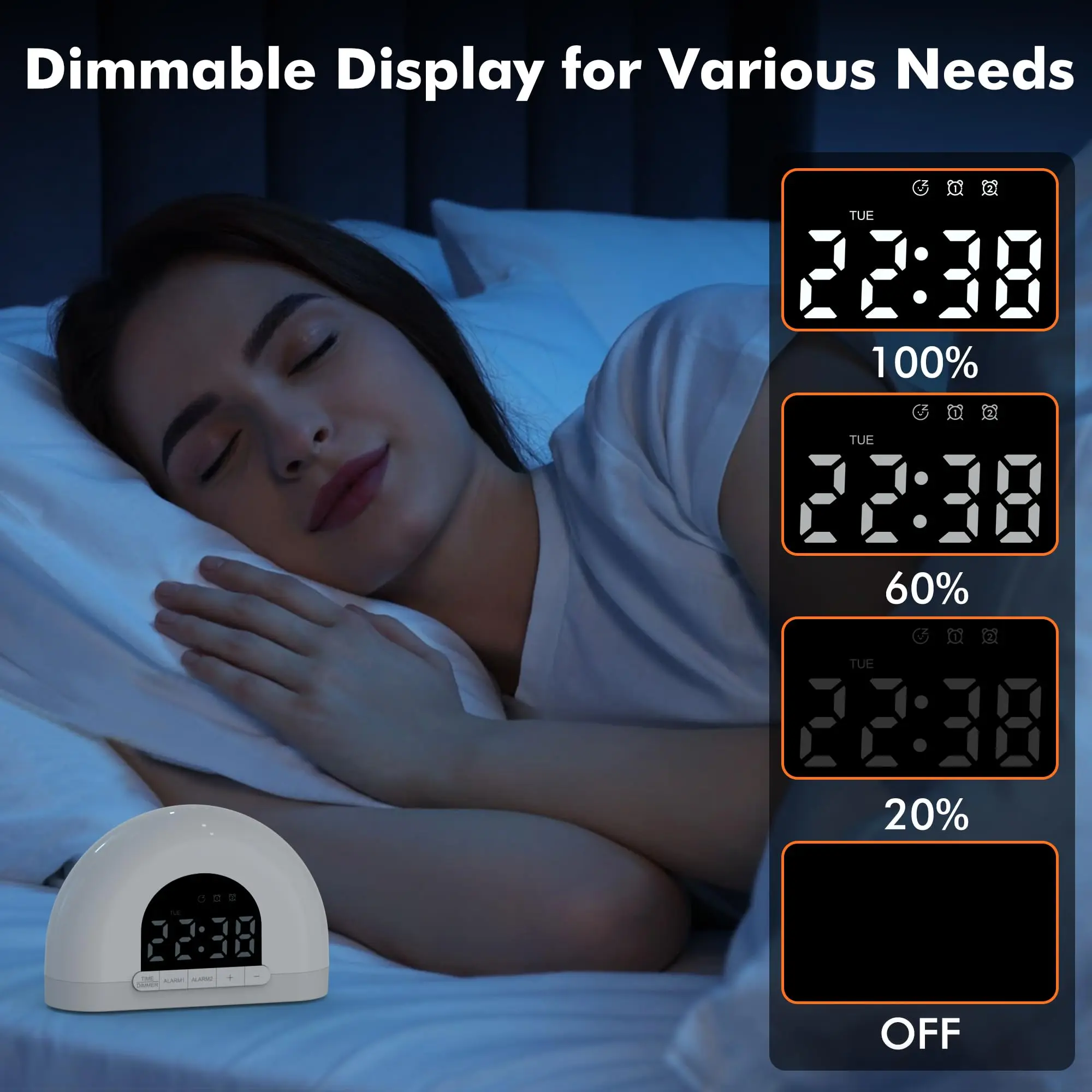 Sunrise Alarm Clock Wake Up Light for Bedrooms, Sunlight Alarm Clock for Kids Heavy Sleepers, Dual Alarm, Snooze, Night Light