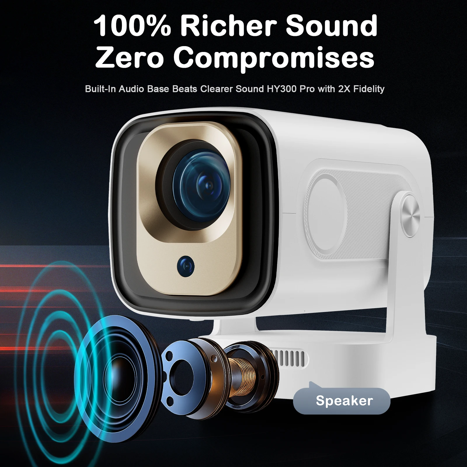 Woopker HY260 PRO 4K natywny projektor 1080P Android 11 330ANSI podwójne Wifi BT5.4 sterowanie głosem Google projektor o bardzo krótkim rzucie