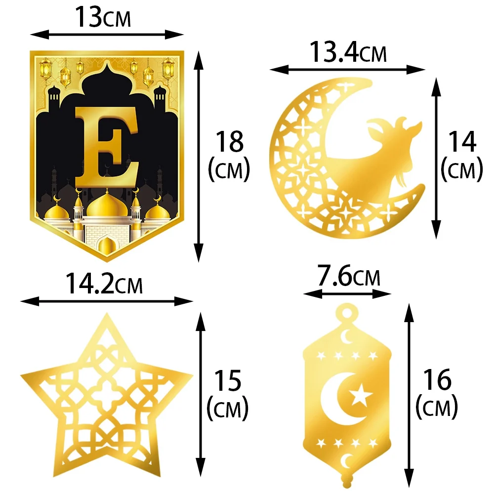 Ramadan Gold Swirl Banner Dekoration Eid Mubarak Decke Hängen Ornament Muslimischen Stern Mond Anhänger für Zuhause Ramadan 2026 – Detail 10