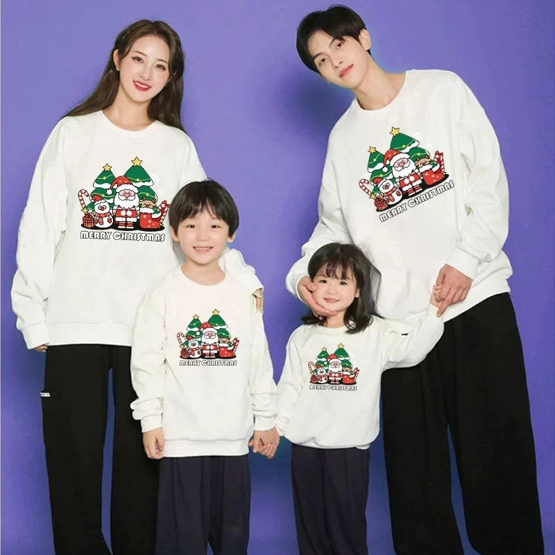 Abiti Coordinati Per La Famiglia Di Natale Felpa In Cotone Maglia Natalizia Madre Figlia Padre Figlio Camicie Coppia Bambini Maglione Di Capodanno