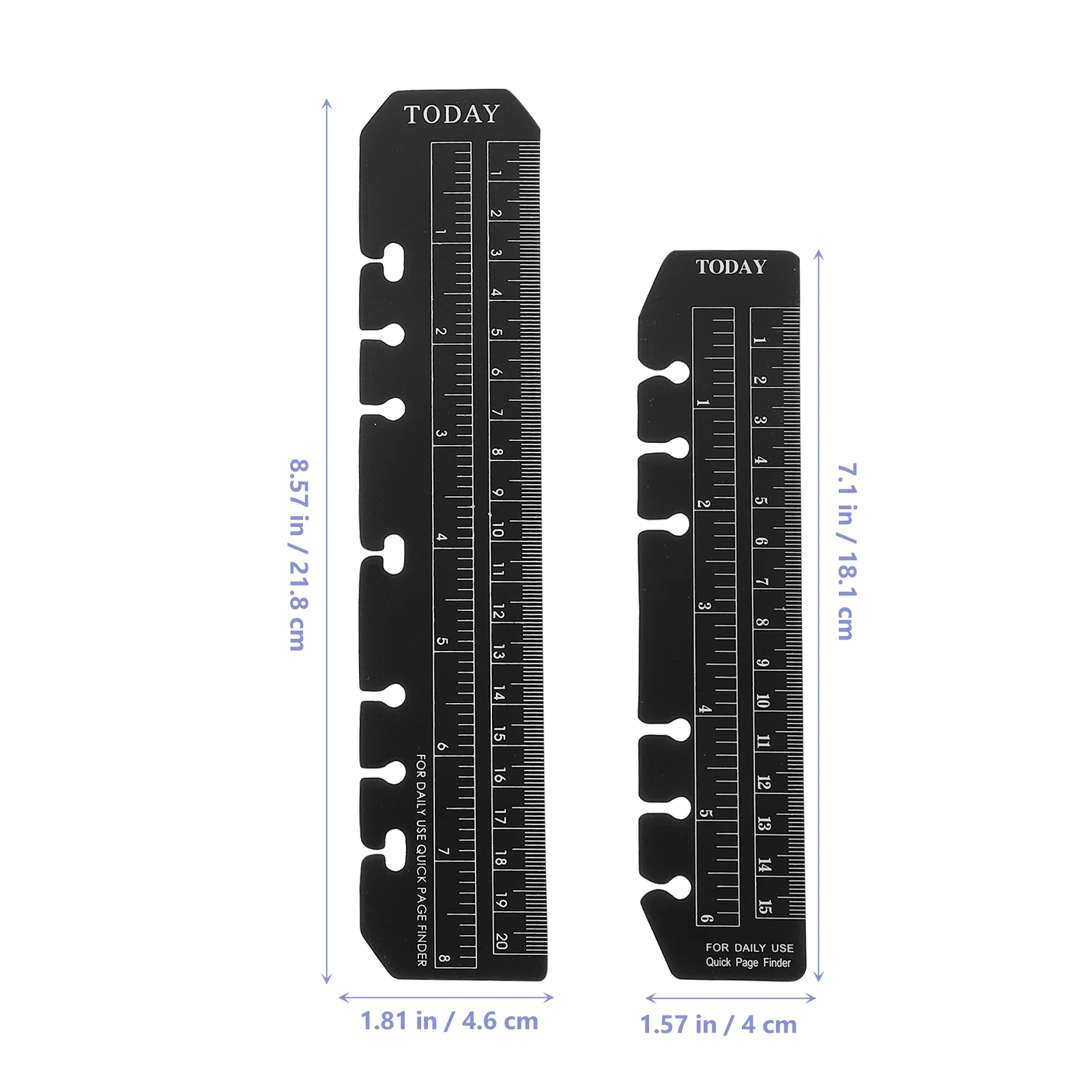 12pcs Bookmarks Ruler A5 A6 Six Hole Loose Leaf Plastic PP Lightweight Drawing Tool Measurement Page Marker Reading