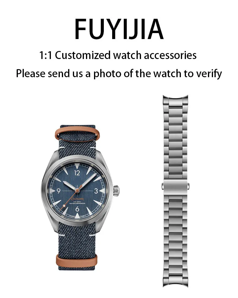 

Оригинальные ремешки для часов FUYIJIA Custom SEAMASTER 220.12 Tieba, 20 мм, с изогнутым интерфейсом, браслет из нержавеющей стали, ремешок с застежкой-бабочкой