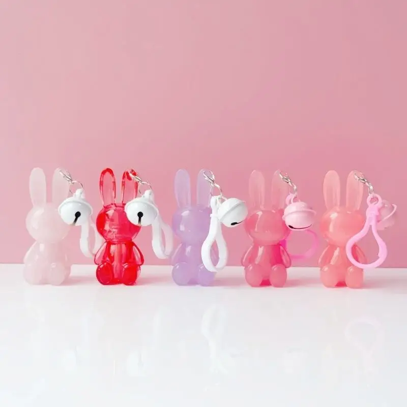 5ml Empty Cute Bunny Shape Lip Gloss Tube Keychain Rabbit Lip Glaze Container Cosmetic Package Material With Key Chain