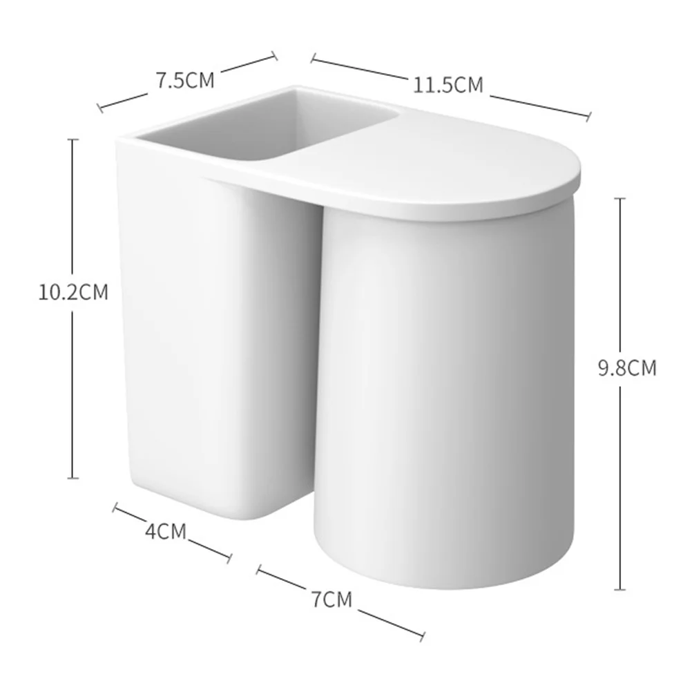 Soporte magnético para taza de baño, estante de montaje en pared para cepillo de dientes, pasta de dientes, color blanco