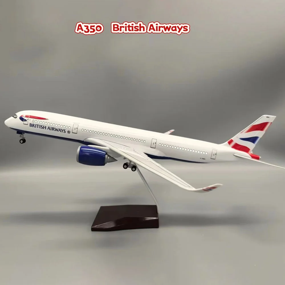 

Scale 47CM Miniature Airplane A350 Aircraft BRITISH AIRWAYS Model Child Toy Light Wheel Diecast Resin Plane Collection Display