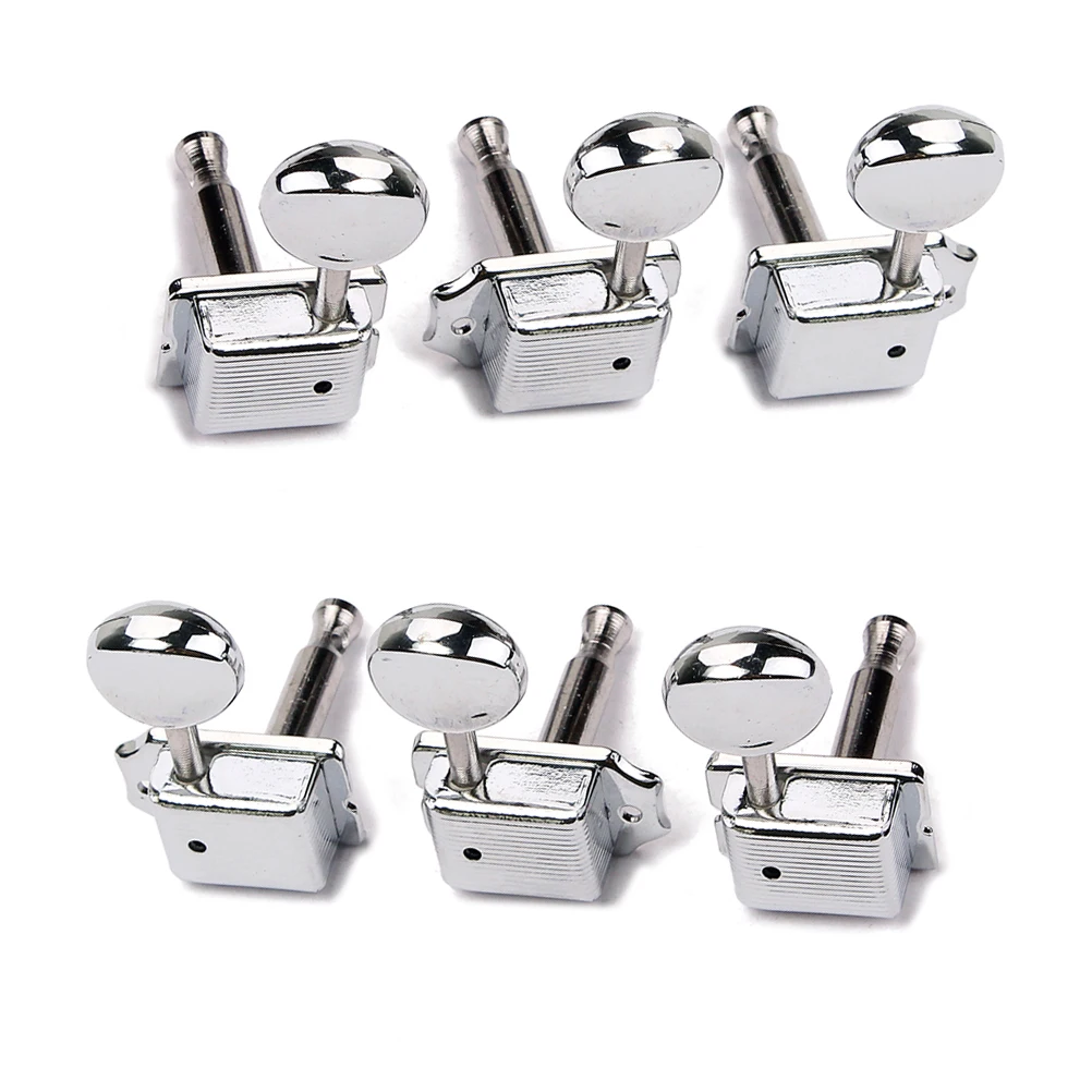 

Gc206D Electric Guitar Tuning Pegs Vintage Style Replacement Machine Heads Silver Durable Metal Body For
