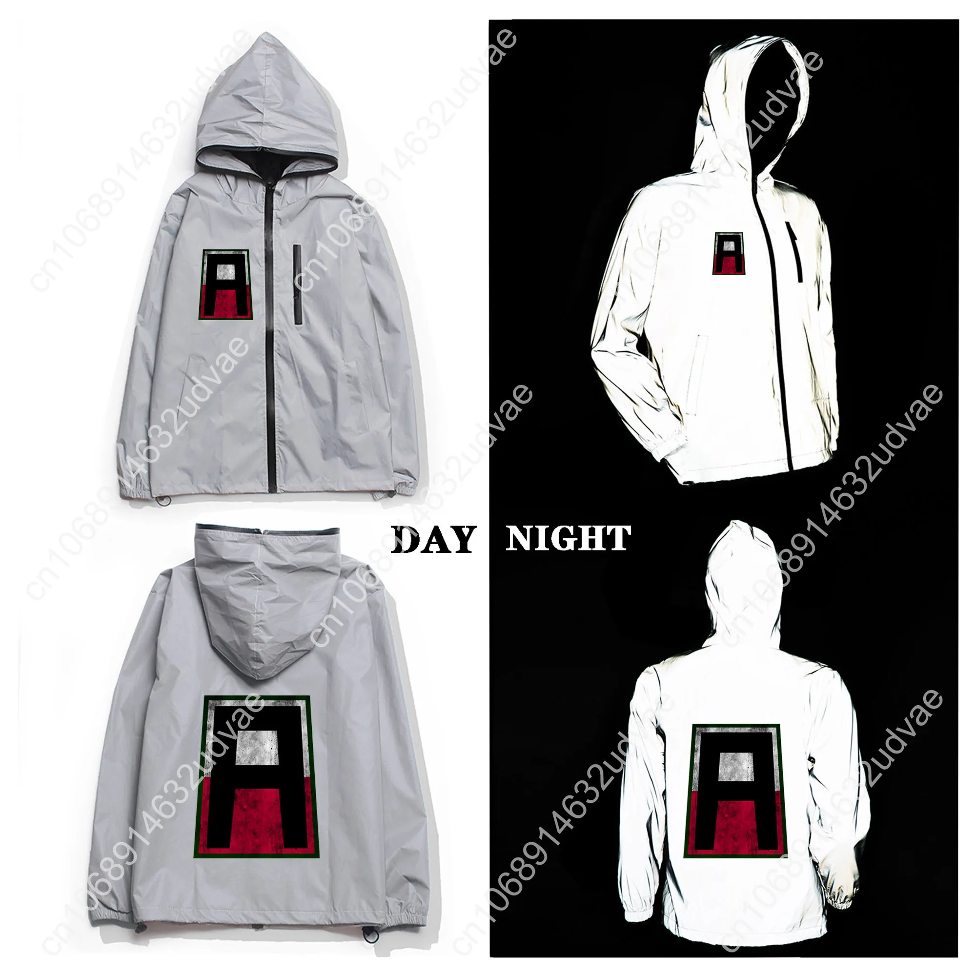 First Army Reflective Jacket Mens Womens Coat Hooded Windbreaker Runing Pocket Jackets Cycling Hiking Zipper Customized Hoodie