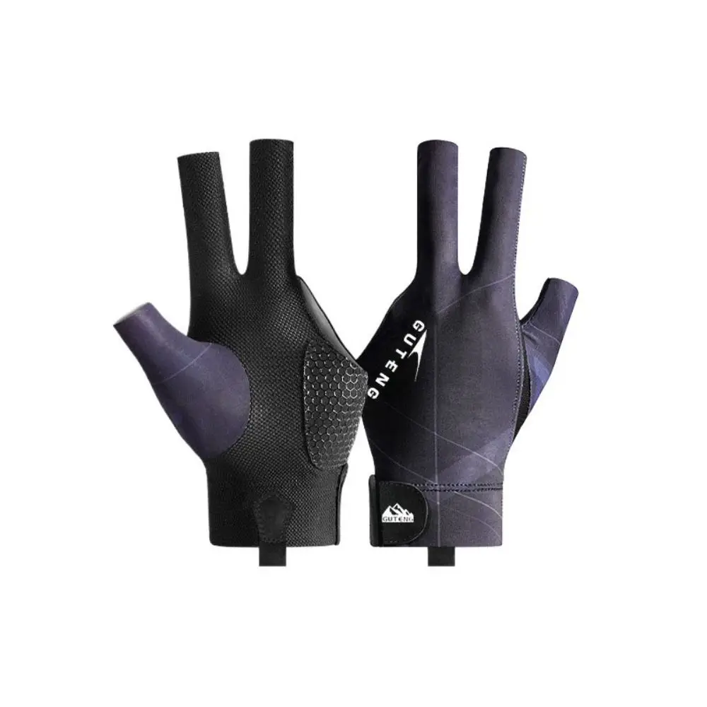 Left Hand Billiards Gloves Elasticity Anti-sweat Three Fingers Gloves Wear-resistant Non-slip Billiard Training Gloves