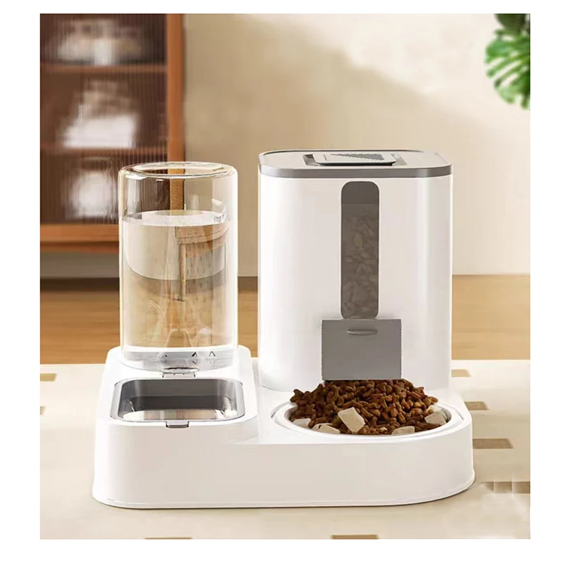 

New Design Automatic Cat Food Water Dispenser Set Gravity Pet Self Feeder for Indoor Small Medium Cats Dogs