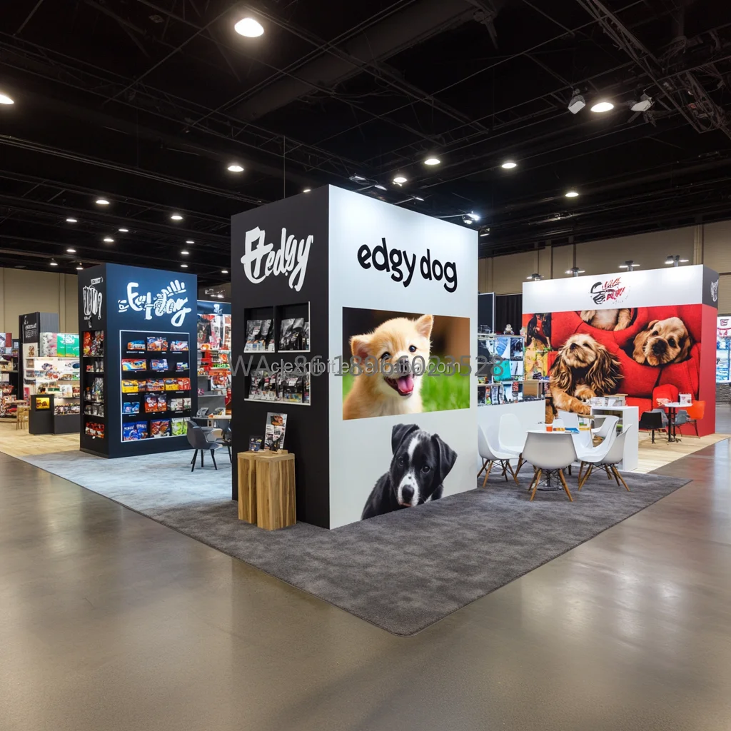 

Стенд для демонстрации будки Tradeshow. Модульная выставочная будка с подсветкой для демонстрации домашних животных.